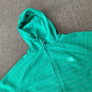 The North Face Jacket Womens‎ Small Green Hooded Full Zip Pockets 100% Polyester